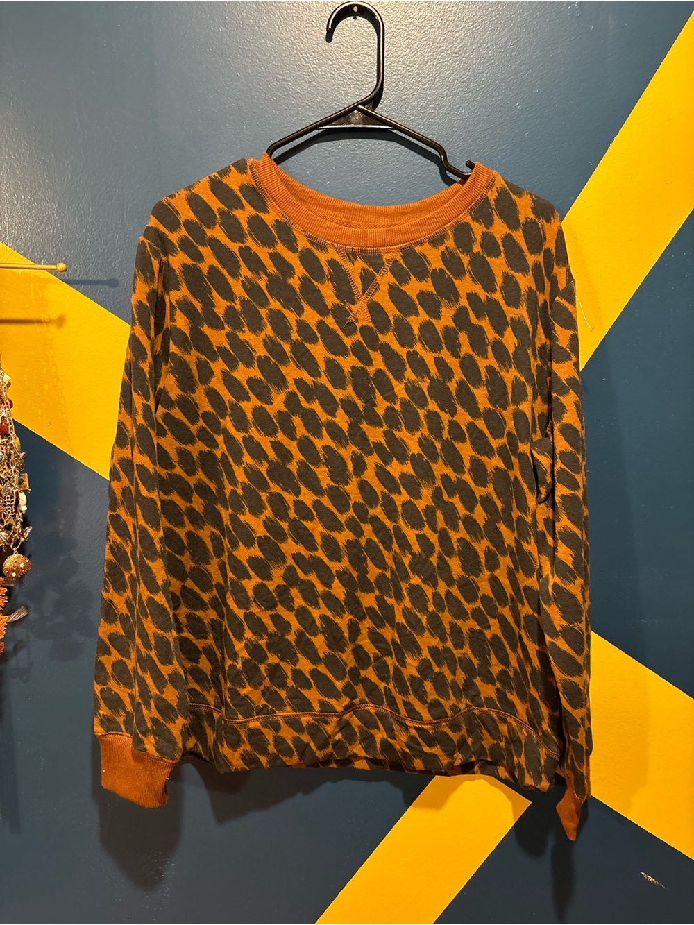 Stars Above Leopard Print Beautifully Soft Fleece Crewneck Sweater NWT